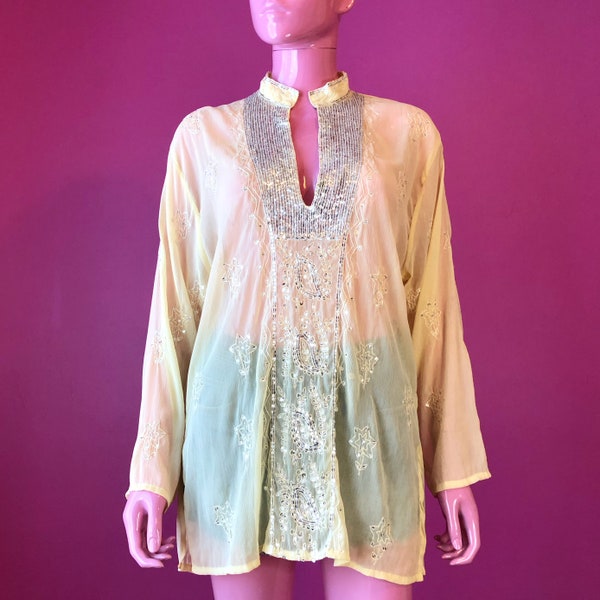 Hooded Tunic Silk Chiffon