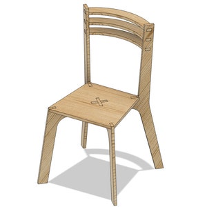 May include: A wooden chair with a curved back and four legs. The chair is made of light-colored wood and has a simple design.