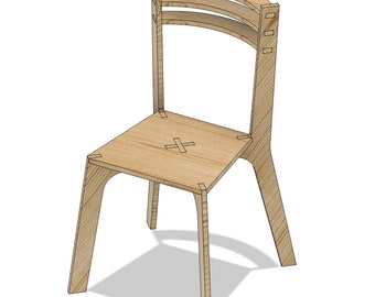Flat Pack Chair CNC-Datei CNC-Möbel DXF-Dateien Sofortiger Download