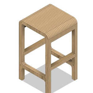 CNC Stool, Layered Kitchen Stool CNC furniture DXF Files Instant download