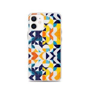 Multicolored Geometric Tile Pattern iPhone Case