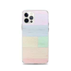 Rainbow Wooden Planks Pattern iPhone Case