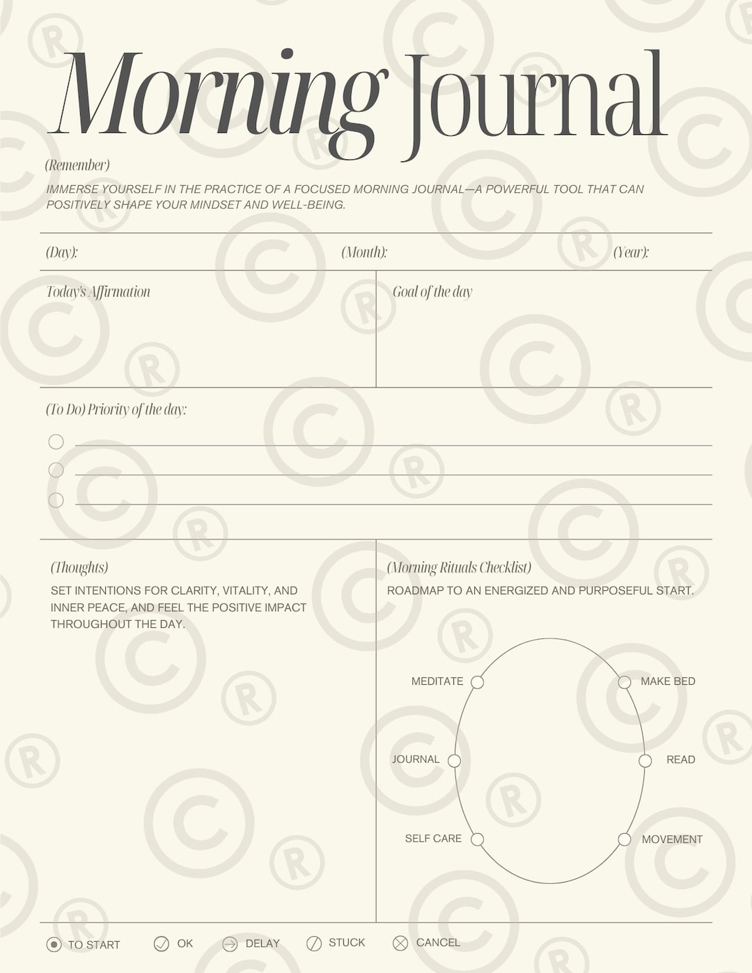 Morning Journal - Digital File - Etsy