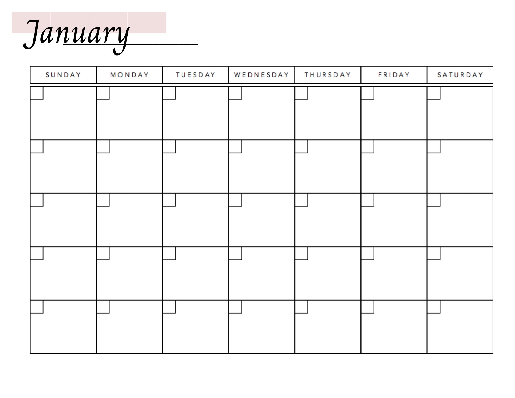 Printable Minimalistic Calendar - Etsy
