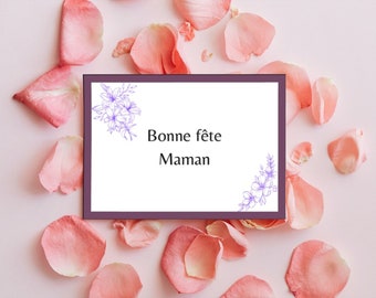 Carte Fête des mères | Printable card | Fête des mères | Carte à offrir | Printable Template |