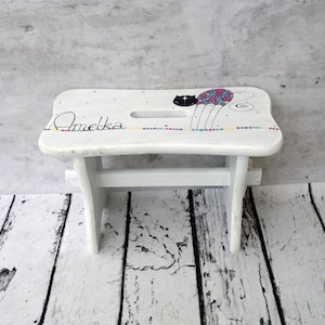 Wooden Name Step Stool Bench, Natural Wood, Personalized Painted Kids Stool or Bench, Wooden Toddler, Custom Bench for Kids, Birthday Gift