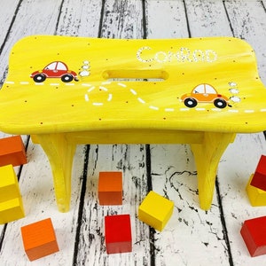 Hand Painted Wooden Chair for Kids, Wooden Name Step Stool Bench, Personalized Painted Kids Stool or Bench, Wooden Toddler, Birthday Gift