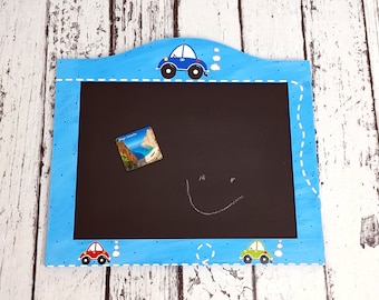 Hand Painted Wooden Magnetic Chalkboard, Eco-Friendly Framed Chalkboard, Kids Room Decor, Magnetic Blackboard for kids, Chalkboard Organizer