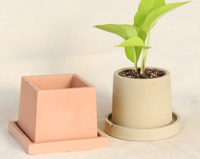 Planter with Tray: Modern Indoor Plant Pot
