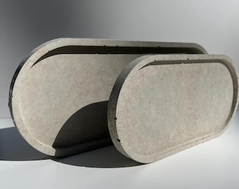 Minimalist Concrete Tray: Modern Home Decor, Candle & Jewelry Display