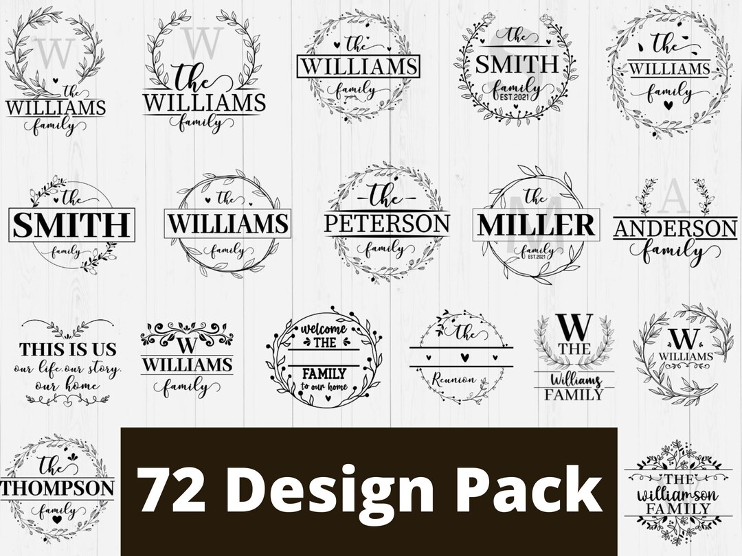 Family Name Monogram Svg Bundle Hand Drawn Wedding Monogram Svg Split