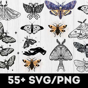 Moth SVG Bundle, Butterfly SVG, Magic Svg, Boho Svg, Butterfly Cricut Svg, Butterfly Clip Art, Celestial Svg, Butterfly Png, Mystical Svg,