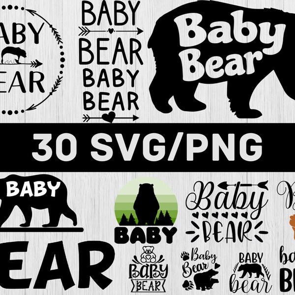 Baby Bear SVG Bundle, Baby Bear Shirt, Baby Shower Shirt, Baby Bear Decal, Kids Room Decor, Wall Decal,Baby Nursery Decal,Nursery Wall Decal