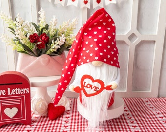 Valentine's Day Gnome, Valentine Gift, Tiered Tray Decor, Valentine Decor, Valentine Gnome