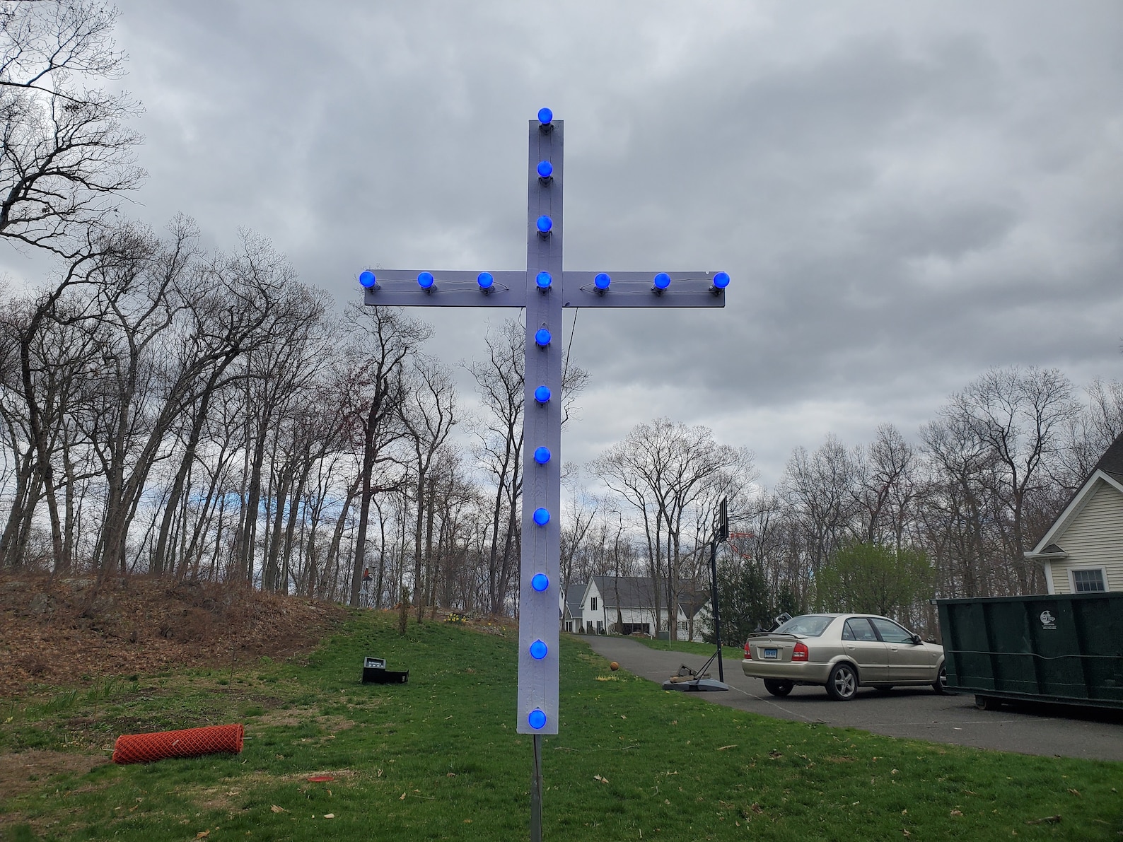 Large 8ft Garden Outdoor Lighted Wooden Cross Christian Etsy