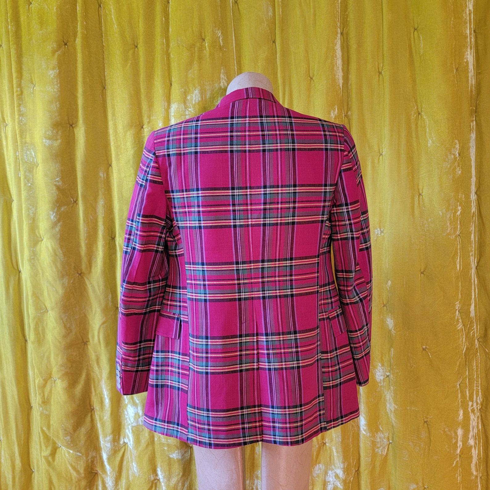 Vintage Ralph Lauren Suit Jacket // 1990's Red Plaid Slim Etsy