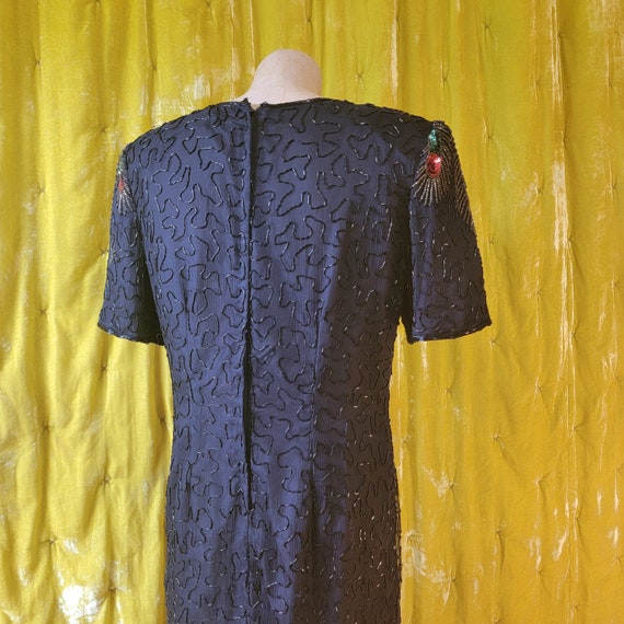 Vintage "JMD New York" Peacock Dress // 80's Sequ… - image 10