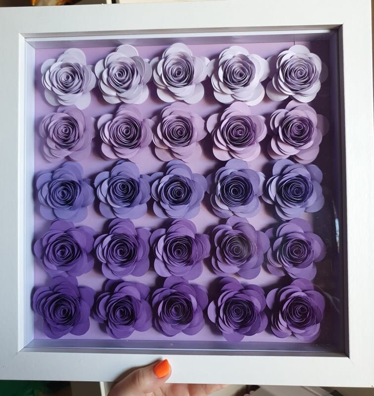 Personalized flower shadow box frame Etsy
