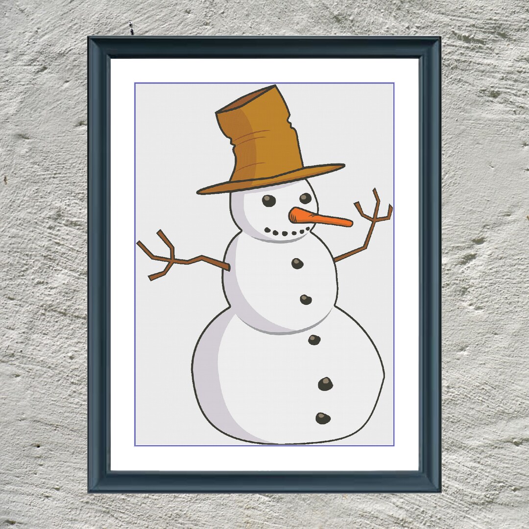 Snowman DMC Cross Stitch Pattern Three Counted PDF Charts in Instant ...