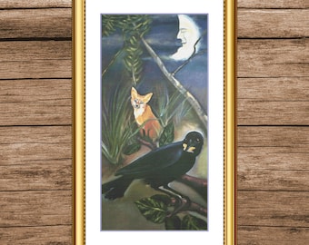 Fox and Crow | DMC Cross Stitch Pattern | Three Counted PDF Charts in Instant Download