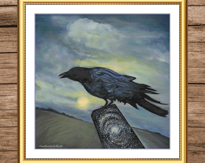 Raven and Stars | DMC Cross Stitch Pattern | Three Counted PDF Charts in Instant Download | Happy Stitching and Thanks for Visiting!
