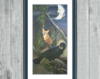 Fox and Crow | Anchor Cross Stitch Pattern | Three Counted PDF Charts in Instant Download