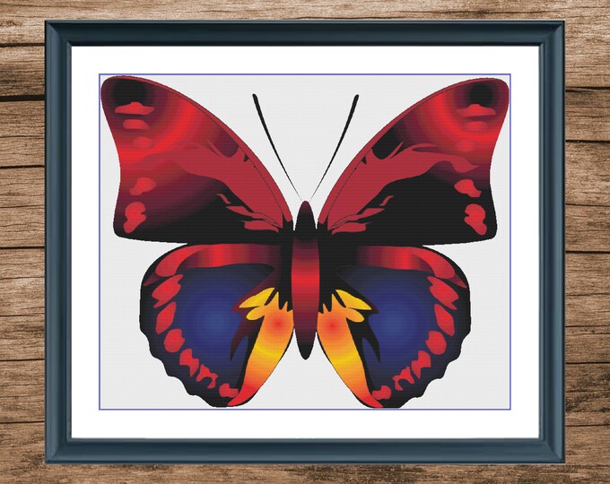 Butterfly 3 | Anchor Cross Stitch Pattern | Three Counted PDF Charts in Instant Download | Happy Stitching and Thanks for Visiting!