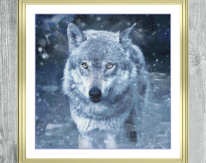 Winter Wolf 2 | DMC Cross Stitch Pattern | Three Counted PDF Charts in Instant Download | Happy Stitching and Thanks for Visiting!