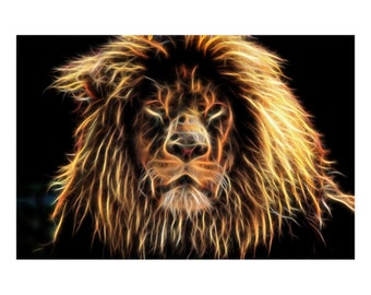 Fractal Lion | DMC Cross Stitch Quality Design | PDF Pattern | Three Counted Charts in Instant Download