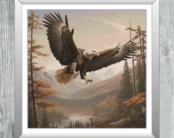 Majestic Eagle | DMC Cross Stitch Pattern | Three Counted PDF Charts in Instant Download | Thanks for Visiting!