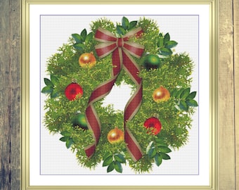Wreath | Anchor Cross Stitch Pattern | Three Counted PDF Charts in Instant Download