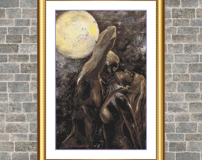 The Lovers from Tarot | Anchor Cross Stitch Pattern | Three Counted PDF Charts in Instant Download and Stitch Today!
