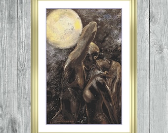 The Lovers from Tarot | DMC Cross Stitch Pattern | Three Counted PDF Charts in Instant Download | Happy Stitching and Thanks for Visiting!
