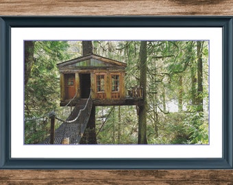 Temple of the Blue Moon - Treehouse Point | DMC Cross Stitch Pattern | Three Counted PDF Charts in Instant Download and Stitch Today!
