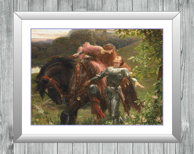 La Belle Dame sans Merci - Dicksee | Anchor Cross Stitch Museum Quality Pattern | Three Counted PDF Charts in Instant Download!