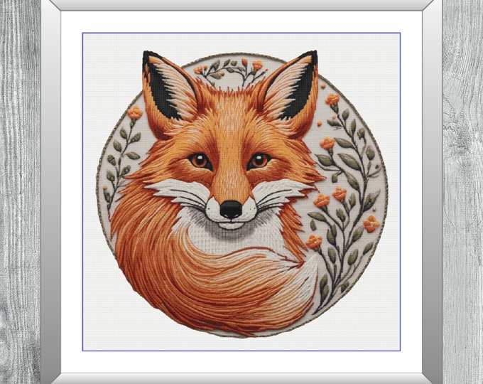 Happy Fox | Anchor Cross Stitch Pattern | Three Counted PDF Charts in Instant Download | Happy Stitching and Thanks for Visiting!