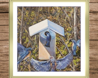 Eastern Bluebirds | DMC Cross Stitch Pattern | Three Counted PDF Charts in Instant Download | Happy Stitching and Thanks for Visiting!
