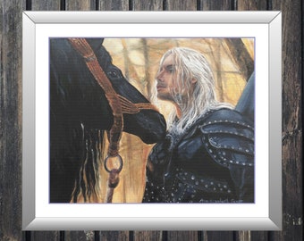 Geralt of Rivia | DMC Cross Stitch Pattern | Three Counted PDF Charts in Instant Download | Happy Stitching and Thanks for Visiting!