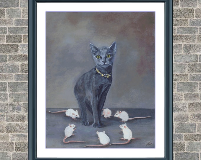 Queen Cat and Her Mice Subjects | Anchor Cross Stitch Museum Quality Pattern | Three Counted PDF Charts in Instant Download!