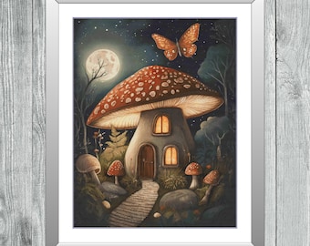 Fantasy Mushroom | DMC Cross Stitch Pattern | Three Counted PDF Charts in Instant Download | Happy Stitching and Thanks for Visiting!