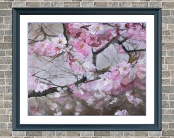 Sakura | DMC Cross Stitch Quality Pattern | Three Counted PDF Charts in Instant Download | Happy Stitching and Thanks for Visiting!