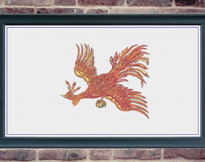 Firebird | Anchor Cross Stitch Pattern | Three Counted PDF Charts in Instant Download | Happy Stitching and Thanks for Visiting!