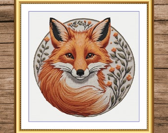 Happy Fox | DMC Cross Stitch Pattern | Three Counted PDF Charts in Instant Download | Happy Stitching and Thanks for Visiting!