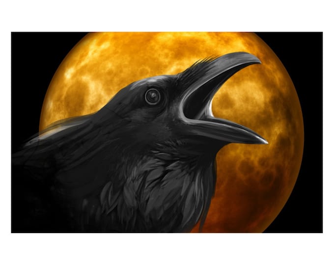 Halloween Raven 1 | DMC Cross Stitch Pattern | Quality Design | Instant Download PDF | Three Counted Charts Included