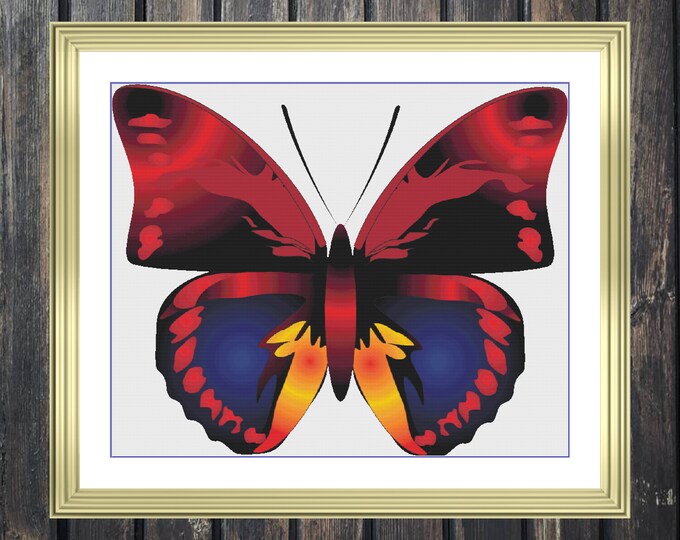Butterfly 3 | DMC Cross Stitch Pattern | Three Counted PDF Charts in Instant Download | Happy Stitching and Thanks for Visiting!