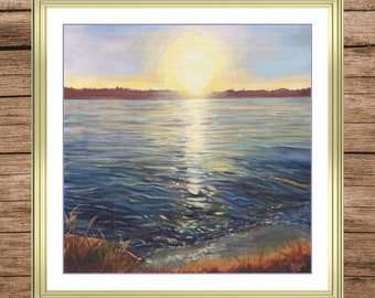 Golden Hour on Lake Sammamish | Anchor Cross Stitch Pattern | Three Counted PDF Charts in Instant Download and Stitch Today!