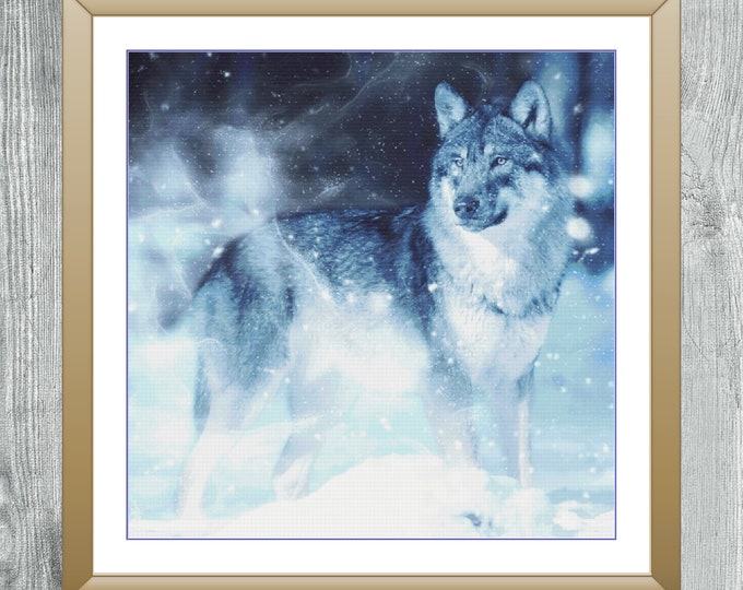 Winter Wolf | Anchor Cross Stitch Pattern | Three Counted PDF Charts in Instant Download | Happy Stitching and Thanks for Visiting!