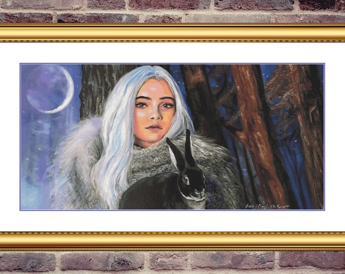 Ciri in Winter | Anchor Cross Stitch Pattern | Three Counted PDF Charts in Instant Download | Happy Stitching and Thanks for Visiting!