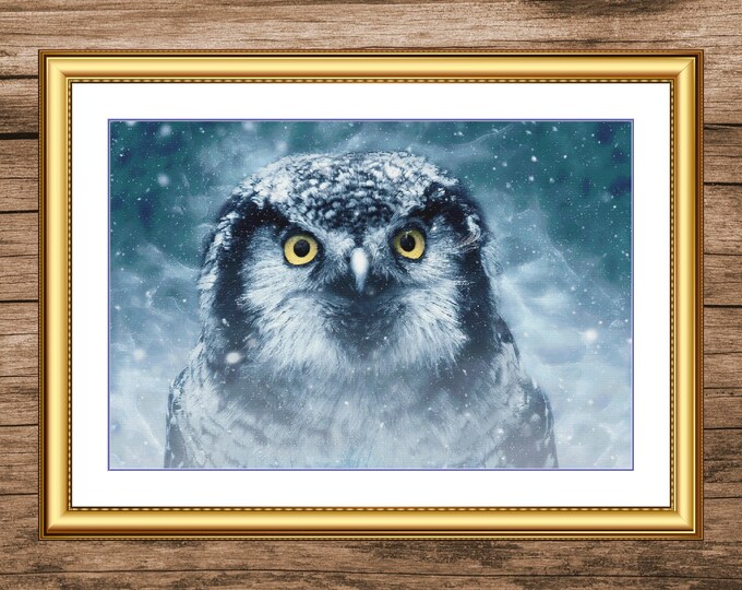 Winter Owl | Anchor Cross Stitch Museum Quality Pattern | Three Counted PDF Charts in Instant Download and Stitch Today!