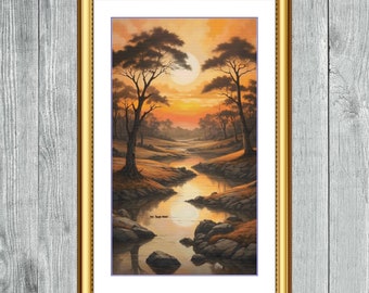 Tranquil River | Anchor Cross Stitch Pattern | Three Counted PDF Charts in Instant Download